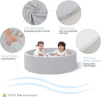 Foam Ball Pit, 47.2"x 13.8" Large Ball Pits for Toddlers, Soft Round Kiddie Baby Playpen Ball Pool for Kids, Ideal Gift for Babies Indoor and Outdoor Game, Grey, (Balls not Included)