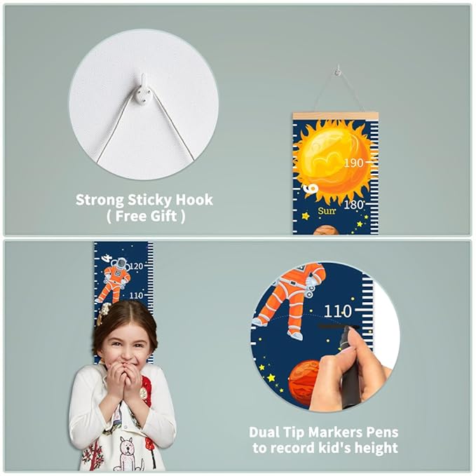 Baby Growth Chart for Wall - Height Chart for Kids Nursery Decor Wall Hanging Measurement Ruler Toddler Room Decor Play Room Essentials Birthday Christmas Gifts for Boys Girls 79"X7.9" (Unicorn)