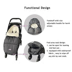 Funlife Anti-Kick Waterproof High Performance Winter Stroller Footmuff Fits All Travel Gear,Front Piece Height Adjustable and Removable,M6-4T
