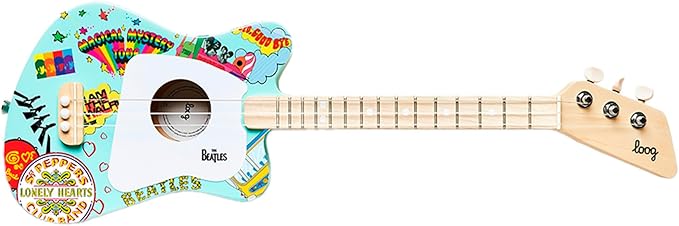 Beatles + Loog Mini Acoustic Guitar for Kids Toddler Children Ages 3+
