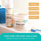 Mambino Organics Soothing Bath Set, Organic Oatmeal Bath Soak, Soothe Me Shampoo & Body Wash, and Calming Oil, Gentle for Sensitive Skin, Vegan, Baby Bath Essentials, 3-Pack, 5.5 oz Each