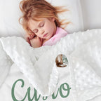 Custom Name Baby Receiving Blanket – Cozy Flannel with Double-Layer Dotted Backing – Bear in Forest Theme for Newborns and Toddlers