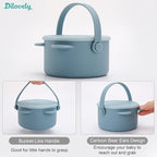 Snack Cups for Toddlers, Baby Snack Containers, Silicone Toddler Snack Cups No Spill, Food Catcher with Lid & Bucket-like Handle, BPA Free & Dishwasher Safe, 9 Ounce Smoke Blue