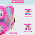 FREE TO FLY Rc Stunt Cars: Double Sided 360°Flip Rotating 4WD Race Car Toy for Outdoor & Indoor for 6 7 8 9 10 11 12 Year Old Girls Boys Birthday Gift for Kids Ages 6+