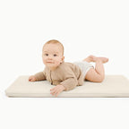 Gathre Baby Changing Pad, Made of Premium, Soft, Water-Resistant Vegan Leather, Portable Playmat for Babies, Use at Home Nursery or During Travel - Ivory