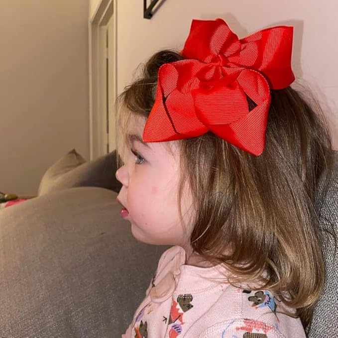 CÉLLOT Big Bows for Girls 40 PCS Grosgrain Ribbon Boutique 6 Inch Hair Bow Alligator Clips For Girls Teens Toddlers Kids in Pairs