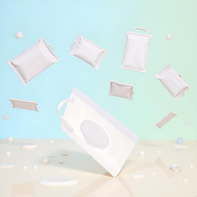 2Pcs White Baby Wipe Holder Case - Waterproof Travel Container for Wet Wipes, Portable Refillable Dispenser with Sealed Lid,On-The-Go Diaper Essentials,Keeps Wipes Moist and Fresh