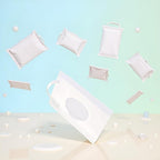 2Pcs White Baby Wipe Holder Case - Waterproof Travel Container for Wet Wipes, Portable Refillable Dispenser with Sealed Lid,On-The-Go Diaper Essentials,Keeps Wipes Moist and Fresh