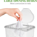 Ciieeo 3 Pcs Baby Wipes Dispenser Tissue Storage Box Wet Wipes Holder with Lid Refillable Wipe Case Container for Home Office Desk Transparent