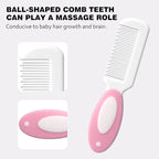 Baby Grooming Kit,Baby Health Care Kit,Baby Brush Soft Bristles 5 pcs Baby Nail Kit Nursery Care Kit Baby Hair Brush Hair Comb Nail Kit Safety Cutter Nail Clipper Set Pink