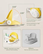 Baby Bath Seat for Babies 6 Months & Up Bath Seats for Babies Sitting Up Non-Slip Infant Bathtub Chair with Suction Cups & Water Thermometer for Toddlers Sitting Up, Easy to Clean (Yellow)