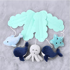 The Peanutshell Crib Mobile for Boys or Girls - Light and Dark Blue Musical Baby Crib Mobile with 12 Lullabies, Ocean Baby Nautical Nursery Decor