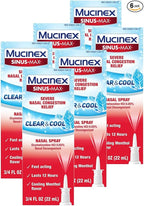 Mucinex Nasal Decongestant Spray, Sinus-Max Severe Nasal Congestion Relief Clear & Cool Nasal Spray, Lasts 12 Hours, Fast Acting, Cooling Menthol Flavor, Packaging May Vary, 0.75 Fl Oz (Pack of 6