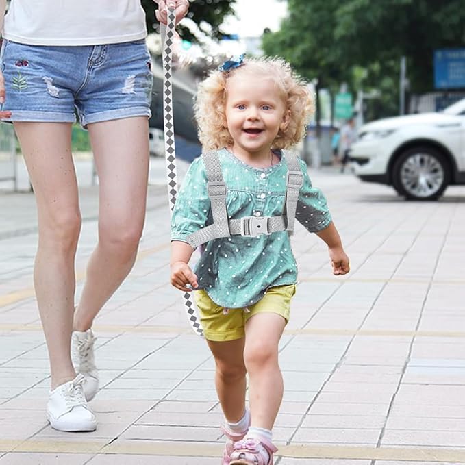 Toddler Harness Leash + Anti Lost Wrist Link, Accmor Kids Harnesses Children Leashes for Girls, Cute Deer Baby Walking Holder Anti-Lost Bracelet Strap Tether for Outdoor Keep Kids Close (Pink)