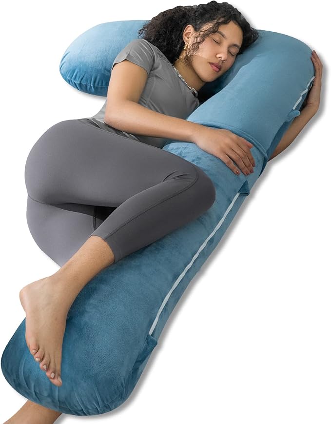 INSEN Cooling Pregnancy Pillow for Sleeping, L-Shaped for Side Sleeper