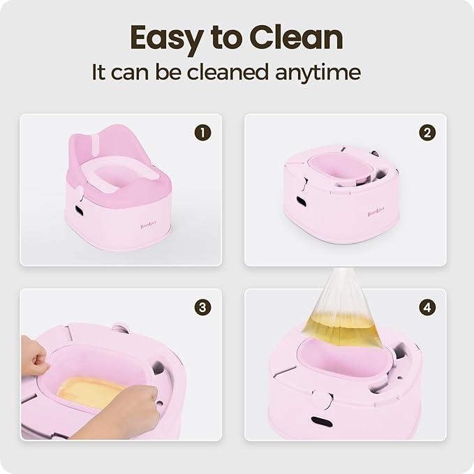 3 in 1 Potty Training Toilet, Toddler Potty Training Seat, Baby Potty Trainning Step Stool, Potty Trainer for Boys and Girls, Pink