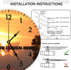 Generic Custom Wall Clock Personalized Clocks with Photo Text Logo Customize Gifts for Kitchen Bathroom Home Wedding Friend Family Lover, 12inch-30cm