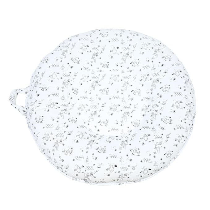 Pello Multi-Use Baby Floor Pillow, Play Mat & Lounger – Portable, Plush, Luxe Comfort for Infants & Kids – Soft Raised Sides for Support – 100% Cotton & Brushed Poly – Bailey