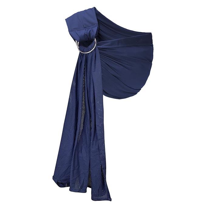 Water Ring Sling Baby Carrier, Adjustable Lightweight Breathable Newborn Carrier Sling for Summer, Swimming, Pool, Beach, Front Chest Mesh Infant Wrap Carrier for Baby Gift (Dark Blue)