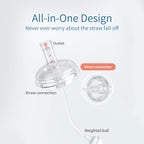 POTATO Sippy Cup For Toddlers with Straw Spill Proof, PPSU Learner Cup with Handle for Baby 1 year old, Water Bottle with weighted ball, 10 Ounce Blue