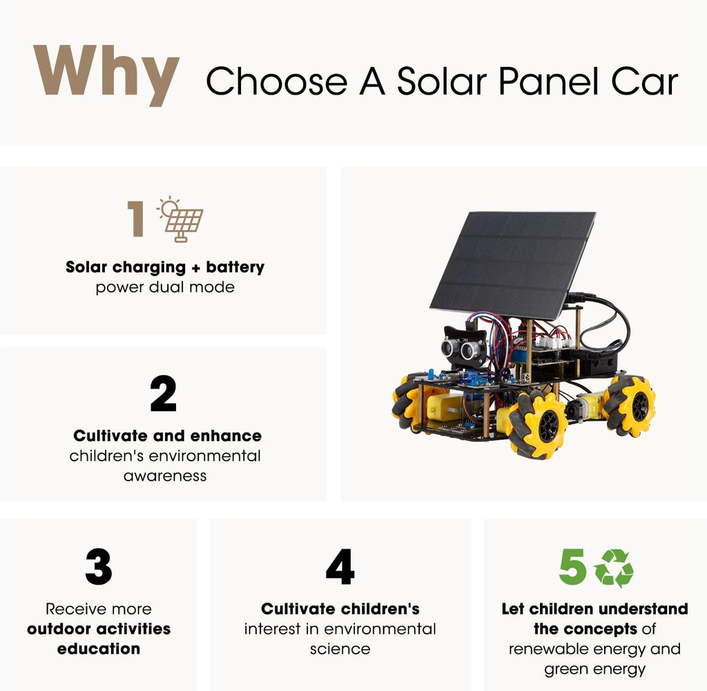 Robotics Kit for Kids Ages 8–12,ACEBOTT STEM Robot Car with Solar Powered,Compatible with Arduino & Scratch,STEM Toys for Boys Ages 8–12,App & Remote Control,Programmable ESP32,Gift for Boys and Girls