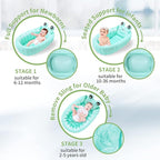 | Inflatable Baby Bathtub,Newborn Bathtub Seat for Infant,Non-Slip Baby Pool for Sitting up,Foldable Toddler Tub Shower,Portable Travel Bath for Kids 0-6 Year