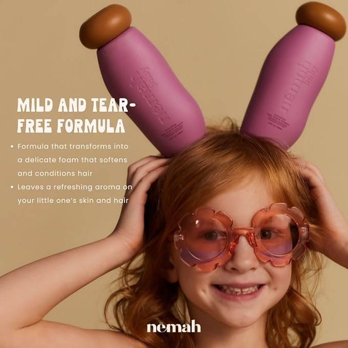 Nemah - 2-in-1 Baby Soap and Shampoo - Tear-Free Baby Body Wash and Shampoo with Actismart Chamomile, Jojoba Oil, & Activera Aloe - Vegan & Cruelty-Free - 9.8 fl. oz.