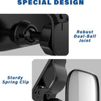 Mini Baby Mirror for Car Seat - Small Clip-On Backseat Rear View Mirror for Forward-Facing Kids and Toddlers, Bankcard Size, Sun Visor Mounting, 360-Degree Adjustable, 2-Pack
