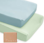 PurComfy Supersoft Diaper Changing Pad Covers, 2-Pack Premium Bamboo Viscose Change Table Pad Covers for Baby Girls and Boys, Hypoallergenic Stretchy Changing Table Cover Sheets