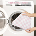 SWESEN Muslin Nursing Pillow Cover, Soft Removable Cover for Breastfeeding Pillows, Pillow Slipcover for Baby Boys and Girls, Comfortable & Breathable, Pink Plaid, Washable (Only Cover)