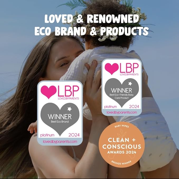 Eco by Naty Unscented Baby Plant based Compostable Wipes, 0% plastic, No nasty chemicals, White, 672 Count