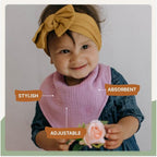 Parker Baby Muslin Bandana Drool Bibs | 100% Soft Muslin Cotton, Absorbent & Adjustable | Stylish Teething & Drooling Bibs