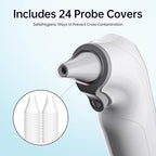 Ear Thermometer, Highly Accurate Ear Thermometer for Kids, Adults and Babies, 30 Memory Recall, 1s Result and 3-Color Fever Alert, with 24 Disposable Probe Covers, Gray