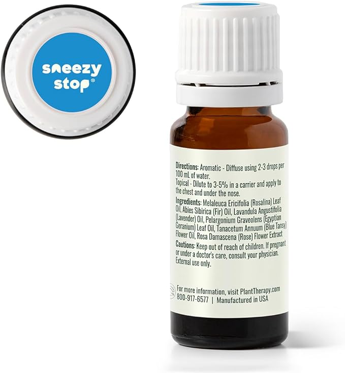 Plant Therapy KidSafe Sneezy Stop Essential Oil Blend 10 mL (1/3 oz) 100% Pure, Undiluted, Therapeutic Grade
