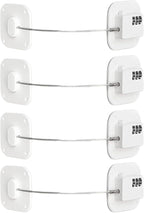 Cabinet Locks with Combination,Drawer Lock,Child Proof Refrigerator Lock,Child Safety Locks for Cabinets (White 4pcs)
