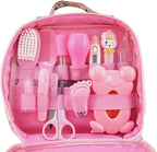 ZELINYE Baby Grooming kit Set Infant Baby Grooming Tools Newborn Manicure Set Baby Healthcare Nail Clippers Hairbrush Tool Set(13PCS) (red)