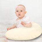 Hooyax Muslin Nursing Pillow Covers 2 Pack, Soft and Breathable Nursing Covers for Breastfeeding Pillows, Adorable Infant Feeding Pillow Slipcover for Baby Boy and Girls (Gray Creamy-White)