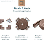 Roving Cove HeftyFit Corner Protector for Baby (4 Large Corners), Heavy-Duty Soft Rubber Foam Furniture Corner Bumper Guards, 3M Adhesive Pre-Taped, Coffee Brown