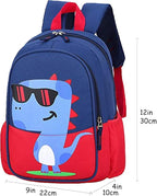 12 inch Kids Small Toddler Preschool Travel Backpack Cool Cute Cartoon Waterproof Daypack (Dinosaur Red)