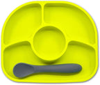 bblüv - Yümi – Food Grade Silicone, BPA-Free, Suction Plate, Microwave & Dishwasher Safe, Anti-Spill Plate & Spoon Set w/Baby Utensils - for Baby & Toddler