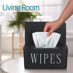 3 Pack Baby Wipes Dispenser Holder Wipe Container for Bathroom with Lid Toilet Tissue Paper Storage Refillable Box for Home Office Cars(Large,Black)
