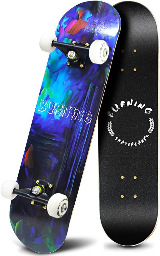 Easy_Way Complete Skateboards- Standard Skateboards for Beginners Kids Boys Girls Teenager- 31''x 8''Canadian Maple Cruiser Pro Skate Board, Skateboards