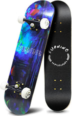 Easy_Way Complete Skateboards- Standard Skateboards for Beginners Kids Boys Girls Teenager- 31''x 8''Canadian Maple Cruiser Pro Skate Board, Skateboards