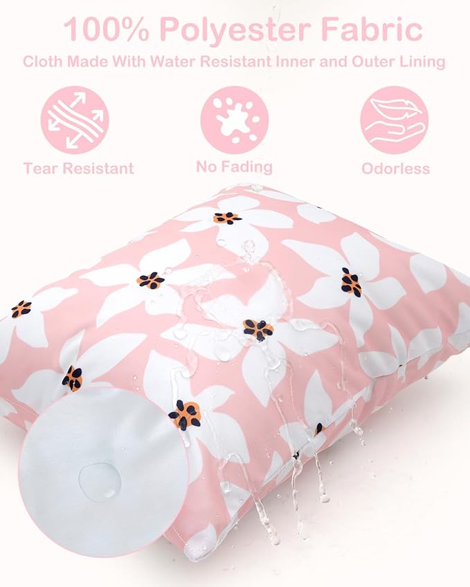 ALVABABY 3 Cloth Diaper Wet Dry Bags Waterproof Reusable with Two Zippered Pockets Travel Beach Pool Daycare Soiled Baby Items Yoga Gym Bag for Swimsuits or Wet Clothes Small Medium Large 3L-ZM26