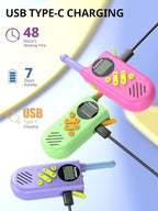 Walkie Talkies for Kids Rechargeable,Toys for Boys and Girls Ages 3-12, 3 Pack Long Range 2-Way Radios, Birthday Gifts,Christmas Stockings, Outdoor Play, Family Games, Hiking Camping Gear