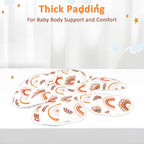 Pea Pod Baby Car Seat Head Support for Newborn, 2 in 1 Infant Car Seat Head Support for Boys Girls Extra Soft Breathable Baby Car Seat Cushion Insert for Strollers, Swings, and Bouncers, Boho Rainbow