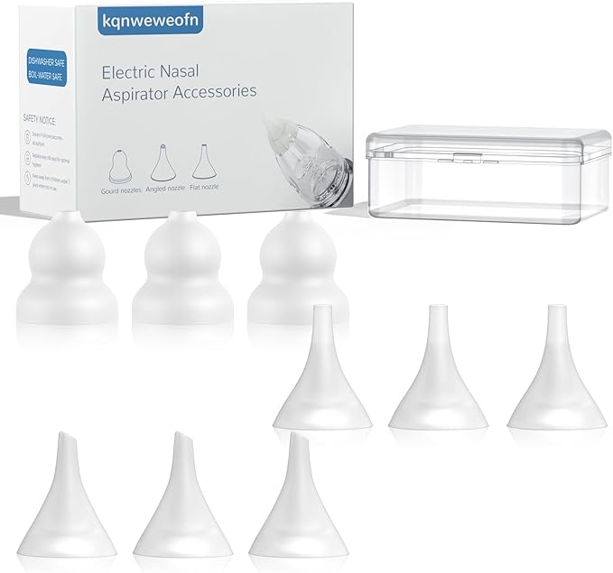 9 Pack Silicone Nasal Aspirator Tips for Babies & Toddlers, Gourd, Funnel & Flat Nozzles, Compatible with GROWNSY, Watolt, LittleTora, HEYVALUE, Cocobela, HailiCare, KIDIRA, TEQIN, X-Bosak