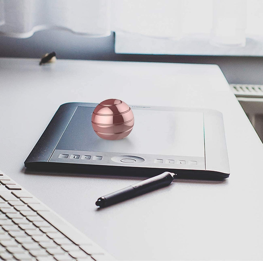 Kinetic Desk Toys Ball, 2.17'' Adults Office Fidget Items Toys, Stress Relief Desk Accessories Toys for Office for ADHD Anxiety (55MM, Rose Gold)