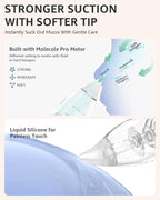 GROWNSY Nasal Aspirator for Baby, Electric Baby Nose Sucker, Automatic Nose Cleaner with Larger Suction Chamber and More Powerful Suction, Music and Light Soothing Function, Purple