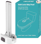 Toilet Locks Baby Proof - OKEFAN Toilet Seat Lock Child Safety for Toddlers Adhesive Kids Proofing Toilet Lid Lock Easy to Install No Drill Needed (2)